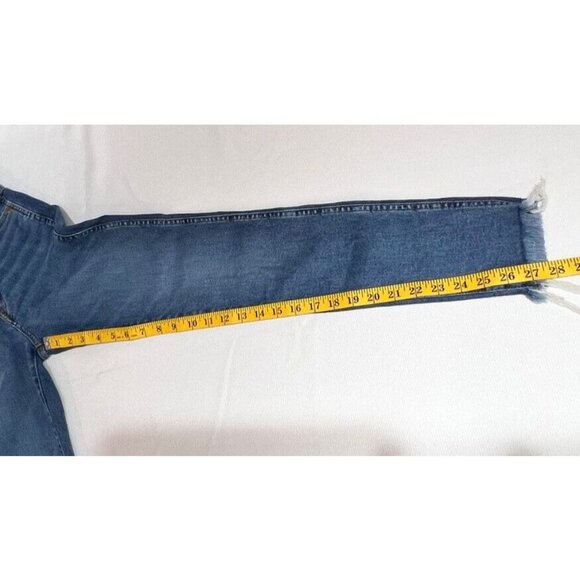 Madewell 10” High Rise Skinny Jeans Womens Sz 26 Button Fly Raw Hem Medium Wash - Picture 11 of 12